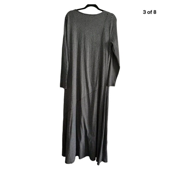 Soft Surroundings  RYLEY Striped Maxi Dress 2X gray Ribbed stretch lagen look - Picture 3 of 11